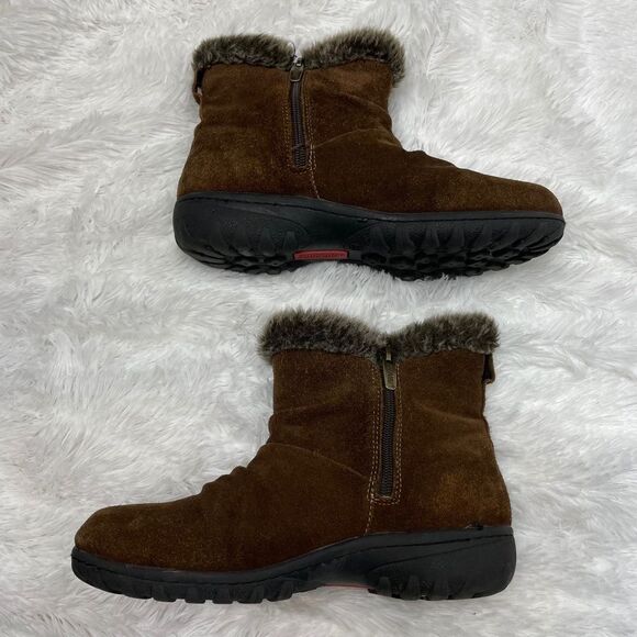 Khombu brown zip up winter bootie brown 8 - Picture 2 of 12
